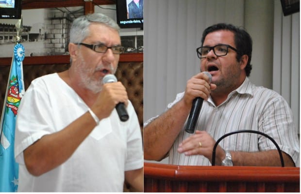 Vereadores Reinaldo Nunes (à esquerda) e Prof º Thiago (à direita)