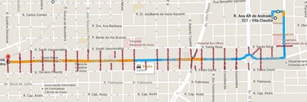 Trajeto do revezamento (Foto: Divulgação)