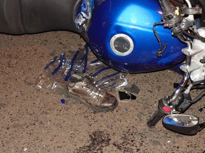 Motociclista colidiu contra dois veículos (Foto: Diego Di Paula/AssisNews)