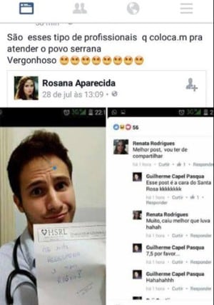 Médico também comentou na foto (Foto: Reprodução/internet)