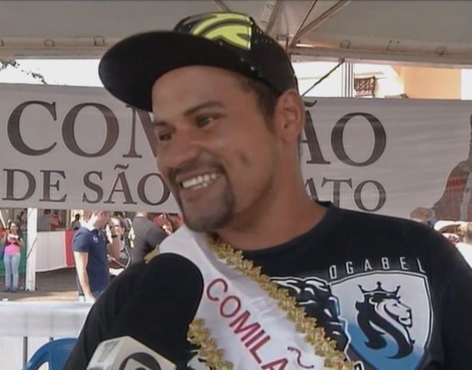 Domingos é o 'maior comilão' de São Donato em 2016 (Foto: TV TEM/Reprodução)