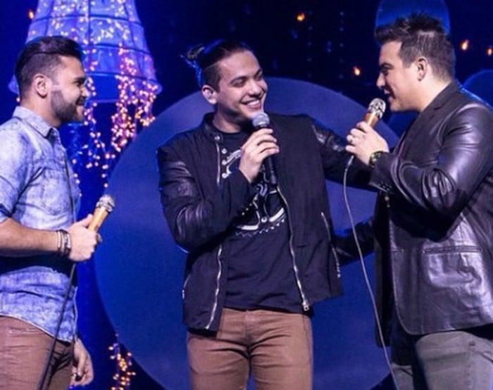 Marcos e Belluti gravaram música com Wesley Safadão em 2015 (Foto: Divulgação )