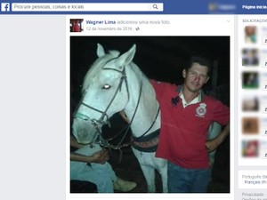 Vaqueiro Wagner Lima e o cavalo Sereno (Foto: Reprodução/Facebook)