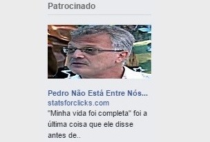 Anúncio no Facebook apela para 'morte' de Bial 