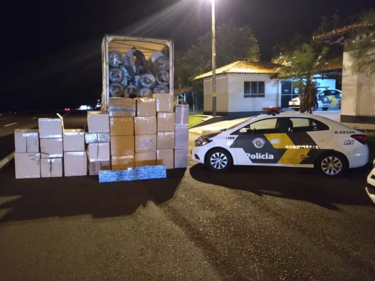 Paraguaio é preso com mercadorias contrabandeadas em Santa Cruz do Rio Pardo — Foto: Polícia Rodoviária/Divulgação