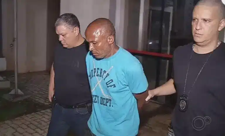 Agnaldo é vizinho de Emanuelle e confessou que matou a menina a facadas em Chavantes — Foto: Reprodução/TV TEM