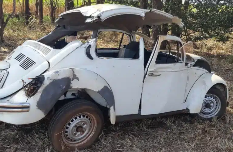 Idosa morre após batida entre fusca e carreta na BR-153 em Ourinhos — Foto: Polícia Rodoviária Federal/Divulgação