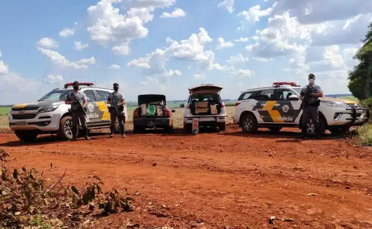 Polícia apreende dois carros com grande quantidade de maconha em rodovia entre Assis e Palmital — (Foto: Polícia Rodoviária/Divulgação)