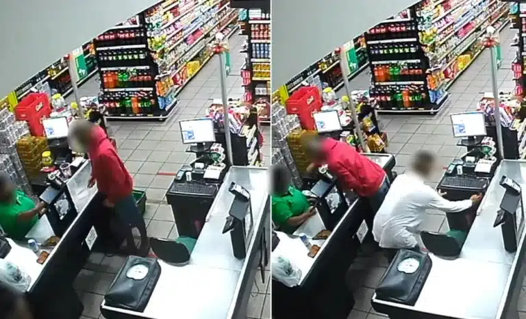 Polícia apreende adolescentes suspeitos de roubar mercado com faca em Cândido Mota — Foto: Câmera de segurança/Reprodução
