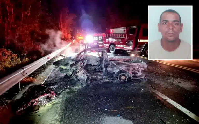 Após três meses, vítima carbonizada em acidente com cinco mortos é identificada e enterrada em Quatá — Foto: Polícia Rodoviária e Arquivo pessoal