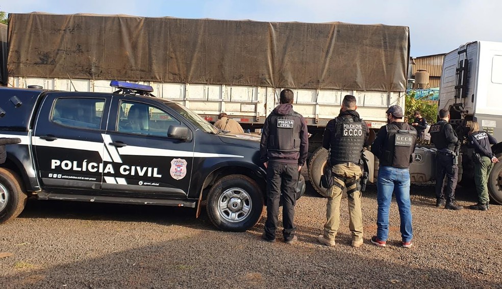 Quadrilha investigada por roubos de cargas em MT, SP e PR movimentou R$ 6 milhões em esquema — Foto: PJC/MT