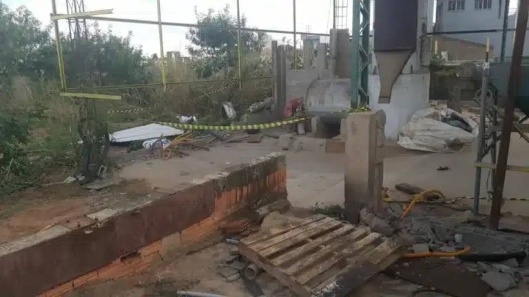 Local do acidente isolado para perícia (Foto: Divulgação)