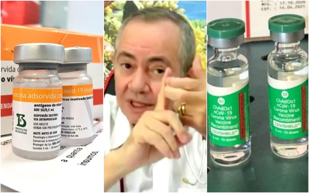 Médico Oliveiro Pereira da Silva Alexandre tomou duas doses diferentes de vacina contra Covid em Assis em quatro dias — Foto: William Silva e Fernanda Elnour/TV TEM - Reprodução/Youtube