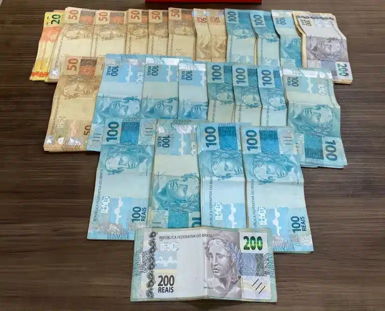 Valor foi apreendido em Paraguaçu Paulista e a polícia vai investigar a origem do dinheiro — Foto: Polícia Civil/ Divulgação