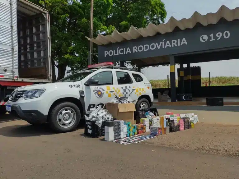 Produtos estavam em um caminhão que foi abordado em Santa Cruz do Rio Pardo — Foto: Polícia Rodoviária / Divulgação