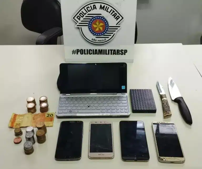 Suspeito foi preso em flagrante após amarrar e ameaçar vítima durante assalto em escritório, em Presidente Prudente (SP) — Foto: Polícia Militar