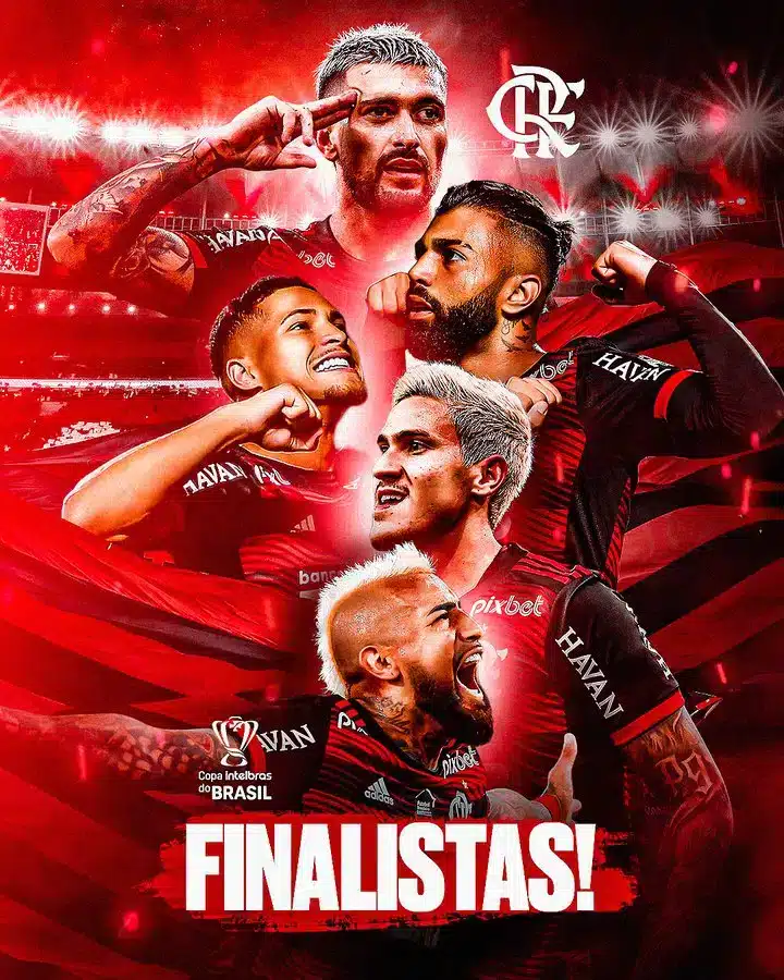 Flamengo comemora a vitória (Foto: Reprodução / Twitter)