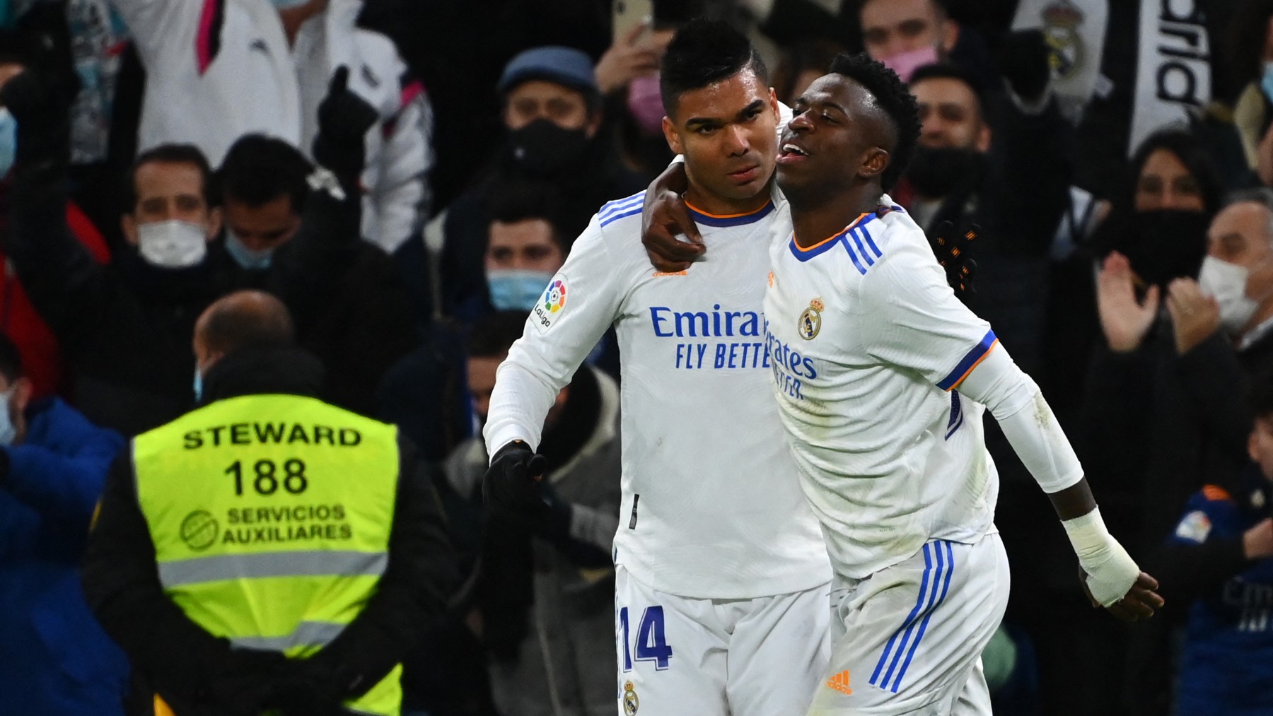 Casemiro e Vinícius Jr. no Real Madrid.