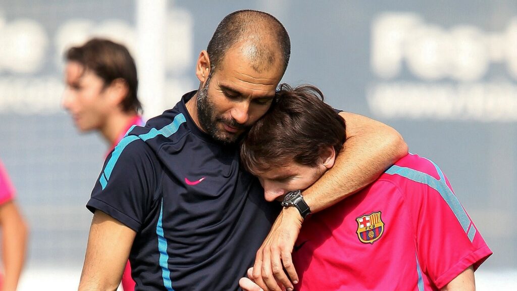 Guardiola e Lionel Messi