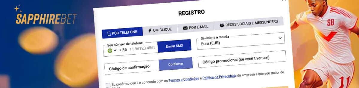 Como cadastrar na SapphireBet